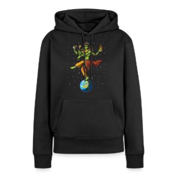 Alien Shiva Dieu hindou - Sweat à capuche Premium bio Femme - noir - Devant - Julia (174cm)