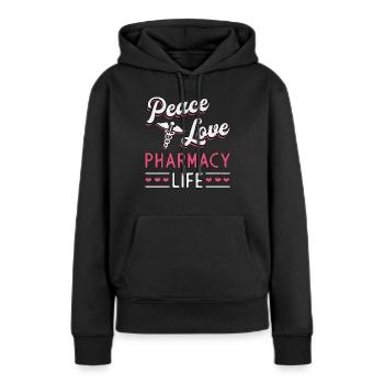Pharmacie pharmacie pharmacie technicien cadeau - Sweat à capuche Premium bio Femme - noir - Devant - Julia (174cm)