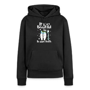 Dentiste Dentiste Dentiste Dentist Dents Cadeau - Sweat à capuche Premium bio Femme - noir - Devant - Julia (174cm)