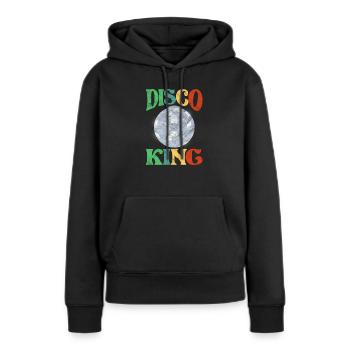 Disco - Sweat à capuche Premium bio Femme - noir - Devant - Julia (174cm)
