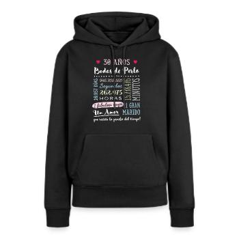 Regalo de 30 Aniversario Bodas de Perla - Frauen Premium Bio Hoodie - Schwarz - Vorne - Julia (174cm)
