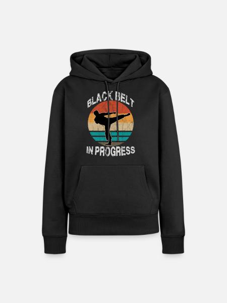 Kultiges Vintage Karate Motiv Karate Training - Frauen Premium Bio Hoodie - Schwarz