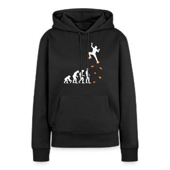 Kletter Evolution Kletterwand Klettern Bouldern - Frauen Premium Bio Hoodie - Schwarz - Vorne - Julia (174cm)
