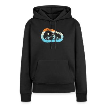 Grimpez les monts De l’Alpinisme Alpinisme Escalade - Sweat à capuche Premium bio Femme - noir - Devant - Julia (174cm)