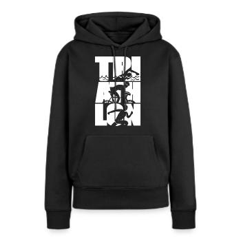 Triathlon Ausdauer Sport - Frauen Premium Bio Hoodie - Schwarz - Vorne - Julia (174cm)