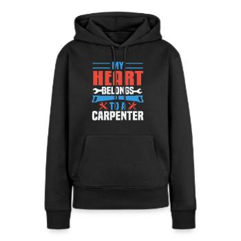 Tischler Schreiner Geschenk - Frauen Premium Bio Hoodie - Schwarz - Vorne - Julia (174cm)
