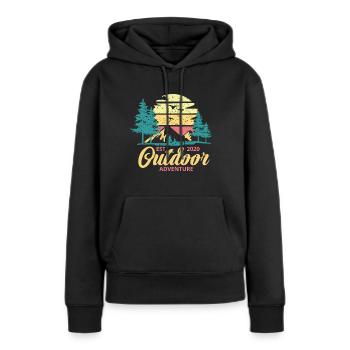 Outdoor - Frauen Premium Bio Hoodie - Schwarz - Vorne - Julia (174cm)