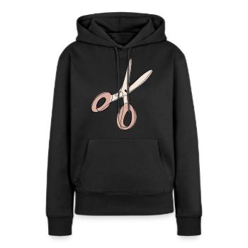 Schere Ausschneiden Linie - Frauen Premium Bio Hoodie - Schwarz - Vorne - Julia (174cm)