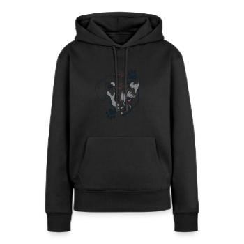 Amis chiens et chats - Sweat à capuche Premium bio Femme - noir - Devant - Julia (174cm)