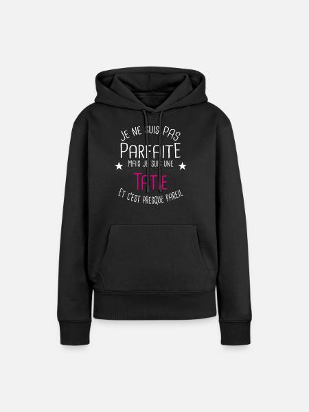 Tatie - Sweat à capuche Premium bio Femme - noir