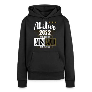 Abitur 2022 Wir sind mit Abstand die Besten - Frauen Premium Bio Hoodie - Schwarz - Vorne - Julia (174cm)
