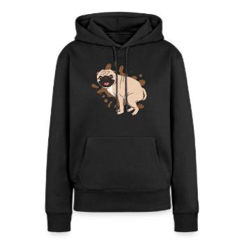 Carlin caca tas de caca - Sweat à capuche Premium bio Femme - noir - Devant - Julia (174cm)