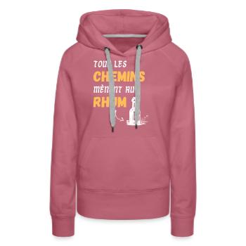 Humour alcool rhum phrase drôle idée blague beauf - Sweat à capuche Premium bio Femme - mauve - Devant - Isabella (175cm)