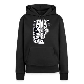 E-Bass - E-Gitarre - Frauen Premium Bio Hoodie - Schwarz - Vorne - Julia (174cm)