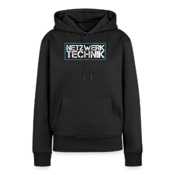 Netzwerk Technik - Frauen Premium Bio Hoodie - Schwarz - Vorne - Julia (174cm)