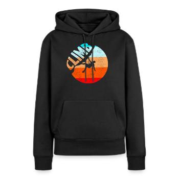 Vintage climb - Frauen Premium Bio Hoodie - Schwarz - Vorne - Julia (174cm)