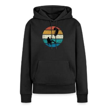 Kitesurf Kiteboarder Kiteboard Silhouette Non - Sweat à capuche Premium bio Femme - noir - Devant - Julia (174cm)