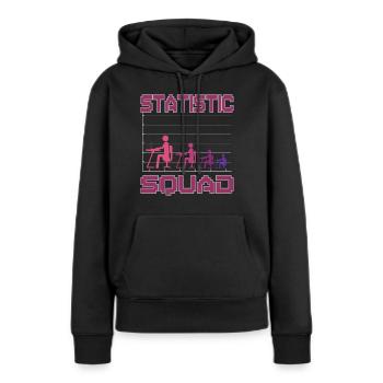 Cadre statistique - Sweat à capuche Premium bio Femme - noir - Devant - Julia (174cm)