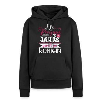 70. Geburtstag Frau 70 Jahre Geschenk - Frauen Premium Bio Hoodie - Schwarz - Vorne - Julia (174cm)