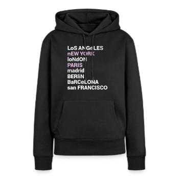 City Love Los Angeles New York London Paris - Frauen Premium Bio Hoodie - Schwarz - Vorne - Julia (174cm)