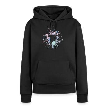 Belle éclaboussure de couleur du Groenland - Sweat à capuche Premium bio Femme - noir - Devant - Julia (174cm)