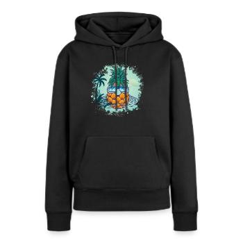 Pineapple Sunglasses Beach Summer Vacation - Frauen Premium Bio Hoodie - Schwarz - Vorne - Julia (174cm)