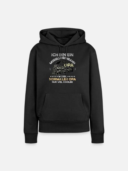 Modelleisenbahn Opa Lokführer Geschenk - Frauen Premium Bio Hoodie - Schwarz