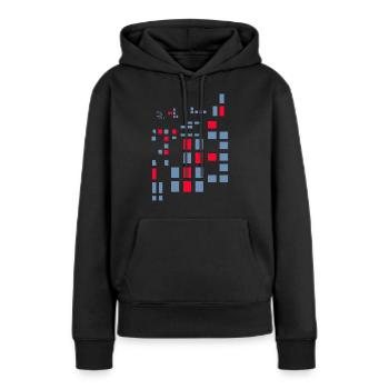 Pixel Pixel World Abstract City Map Crypto Style - Women’s Premium Organic Hoodie - black - Front - Julia (174cm)