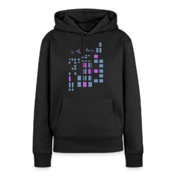 Pixel Pixelworld Pink Abstract City Style Logo - Sweat à capuche Premium bio Femme - noir - Devant - Julia (174cm)