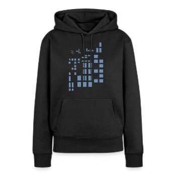 Pixel Pixelworld Abstract City Kypto Style Pattern - Women’s Premium Organic Hoodie - black - Front - Julia (174cm)
