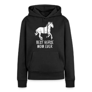 Meilleur cadeau de maman de cavalier de tous les temps - Sweat à capuche Premium bio Femme - noir - Devant - Julia (174cm)