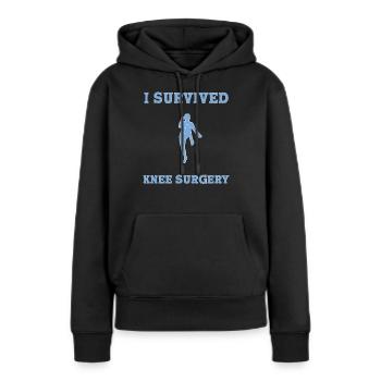 Chirurgie du genou Chirurgie du genou - Sweat à capuche Premium bio Femme - noir - Devant - Julia (174cm)