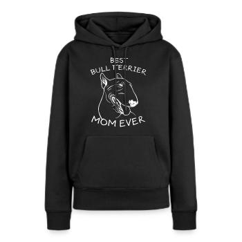Bull Terrier Maman Chien Disant Bull Terrier Cadeau - Sweat à capuche Premium bio Femme - noir - Devant - Julia (174cm)