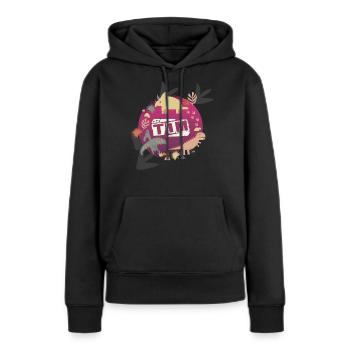 TIM - Beautiful boy name with cute dinosaurs - Women’s Premium Organic Hoodie - black - Front - Julia (174cm)