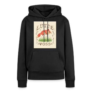Lütje Voss Petit renard bas-allemand - Sweat à capuche Premium bio Femme - noir - Devant - Julia (174cm)