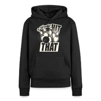 Je frapperais ce drôle de bowling retro bowler - Sweat à capuche Premium bio Femme - noir - Devant - Julia (174cm)