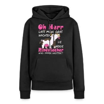 Lustige bekloppte Kuh sarkastischer Spaß - Frauen Premium Bio Hoodie - Schwarz - Vorne - Julia (174cm)