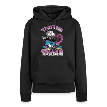 Trashers Trash - Opposum - Skater - Skateboard - Sweat à capuche Premium bio Femme - noir - Devant - Julia (174cm)