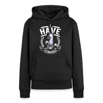 Caniche Amant Drôle Caniche Standard - Sweat à capuche Premium bio Femme - noir - Devant - Julia (174cm)
