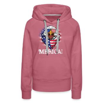 Patriotischer Adler Merica 4. Juli - Frauen Premium Bio Hoodie - Malve - Vorne - Isabella (175cm)