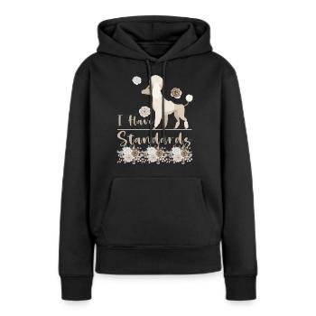 Caniche Mama Dog Drôle Caniche Standard - Sweat à capuche Premium bio Femme - noir - Devant - Julia (174cm)