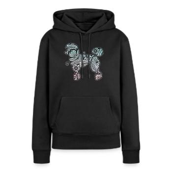 Pudel Mama Hund Cute Tribal Pudel Mama - Frauen Premium Bio Hoodie - Schwarz - Vorne - Julia (174cm)