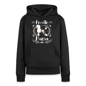 Caniche Mama Chien mignon Caniche standard - Sweat à capuche Premium bio Femme - noir - Devant - Julia (174cm)