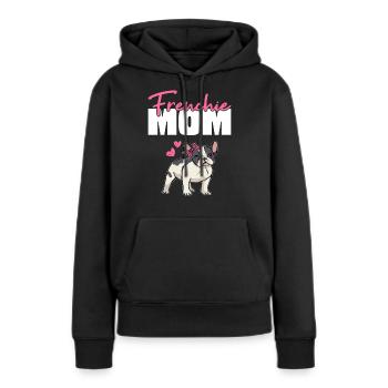 Frenchie Mom - Frauen Premium Bio Hoodie - Schwarz - Vorne - Julia (174cm)