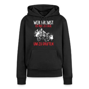 ATV Quad Fahrer - Frauen Premium Bio Hoodie - Schwarz - Vorne - Julia (174cm)