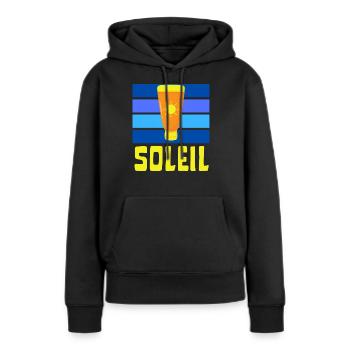 soleil crème solaire été bronzé - Sweat à capuche Premium bio Femme - noir - Devant - Julia (174cm)