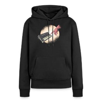 Ingénieur du son Synthesizer Art - Sweat à capuche Premium bio Femme - noir - Devant - Julia (174cm)