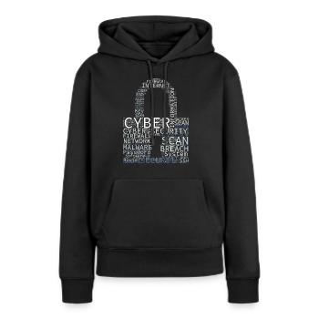 Cybersécurité Wordcloud Cadenas - Sweat à capuche Premium bio Femme - noir - Devant - Julia (174cm)