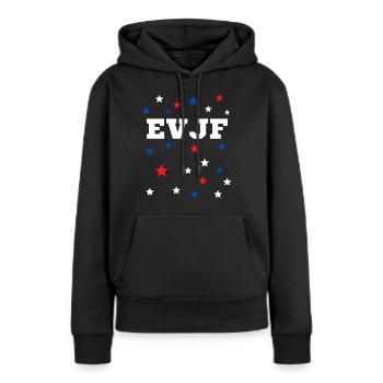 EVJF thème USA étoiles - Sweat à capuche Premium bio Femme - noir - Devant - Julia (174cm)