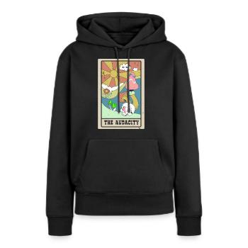 L’audace Tarot Card Chaman Fortune Telling - Sweat à capuche Premium bio Femme - noir - Devant - Julia (174cm)
